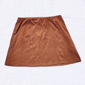 ATMOSPHERE Tan Vegan Suede Skirt